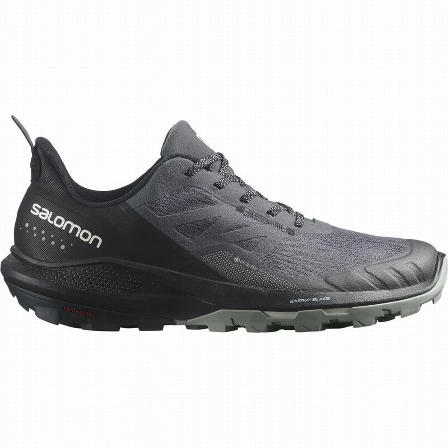Salomon Outpulse Gore-tex Turisticka Obuv Panske Čierne/Tmavo Siva |NLK2941NQ|